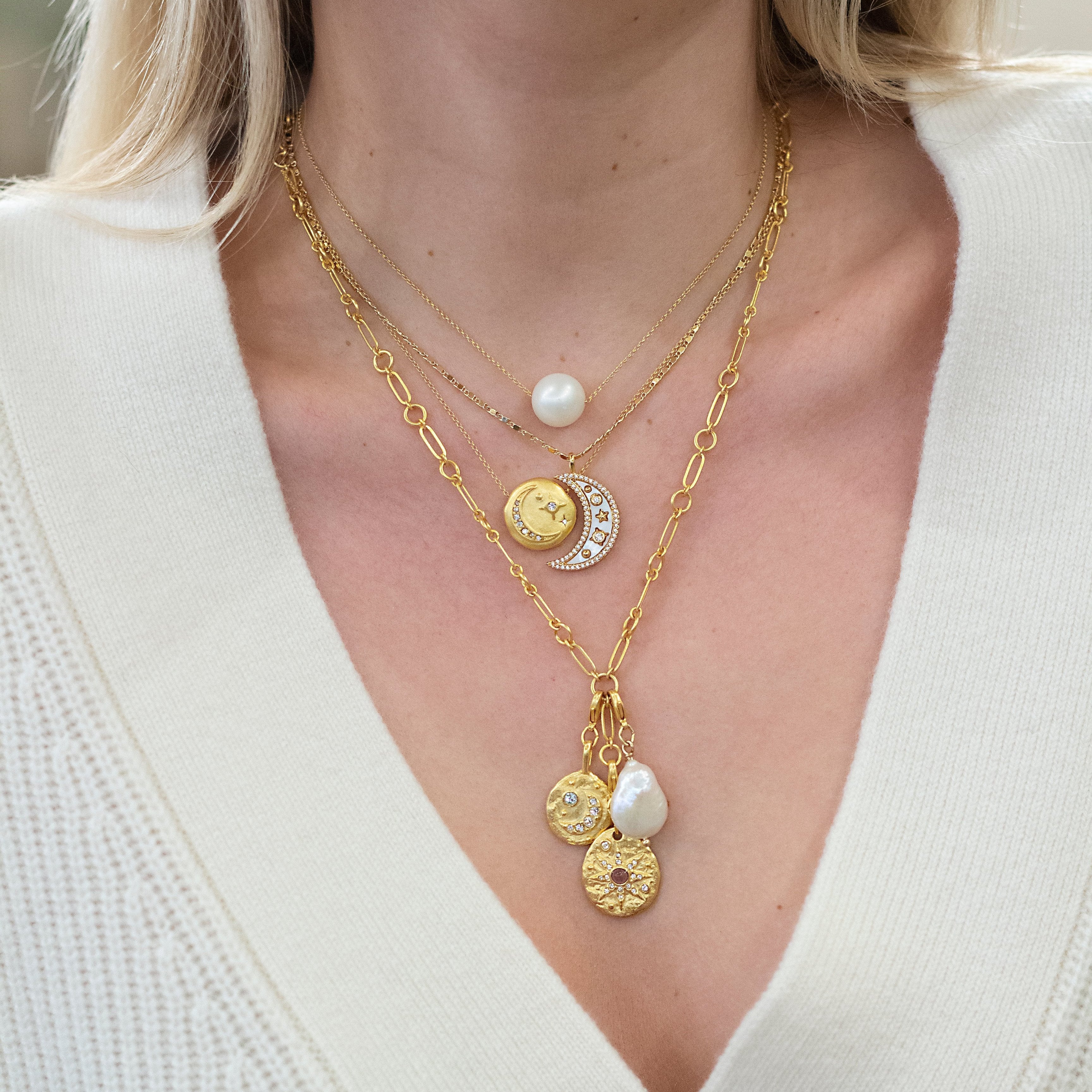Myth and Magic Celestial Trio Charm Necklace - Image 2