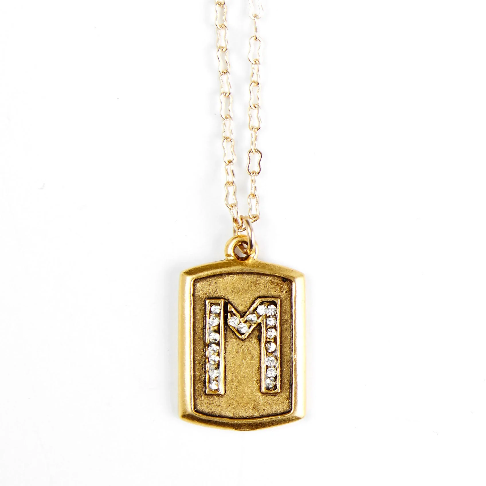 Pavé Block Initial Necklace - Image 11