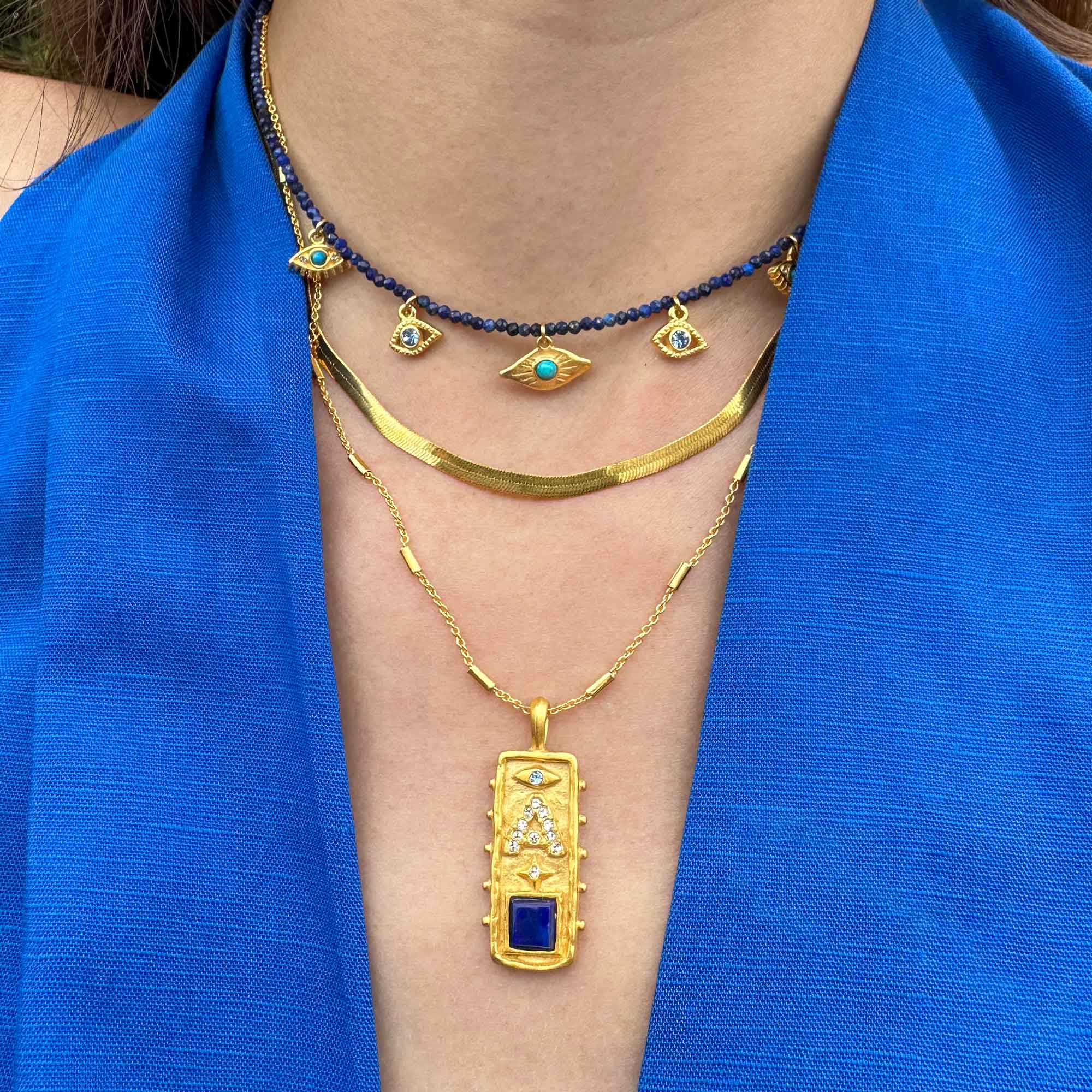 Selena Beaded Evil Eye Necklace - Image 2
