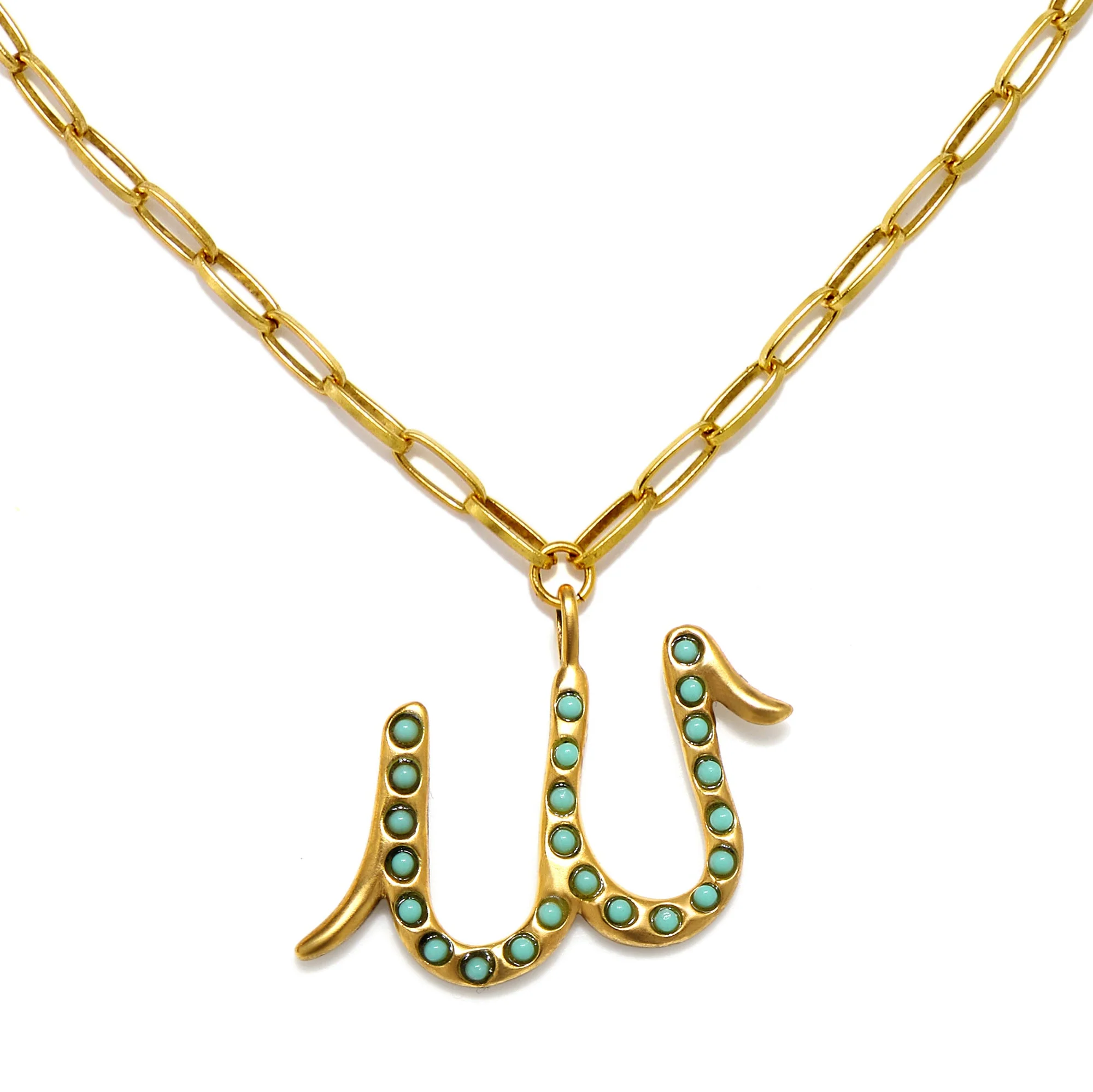 Zoey Turquoise Sculpted Initial Necklace - Image 14